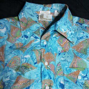 Vintage Sears Kings Road Psychedelic Polyester Disco Shirt